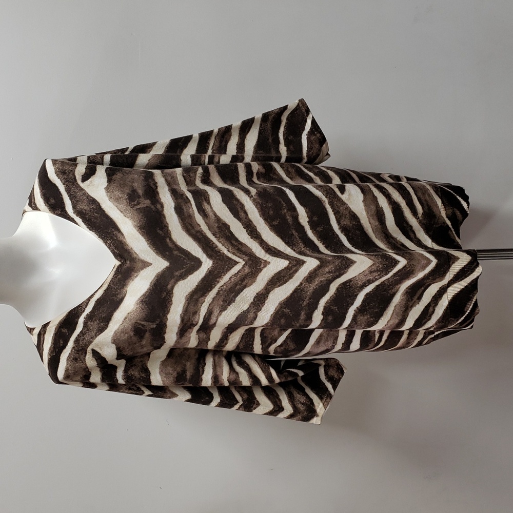 Chico's Brown & Cream Animal-Print V-Neck Tunic
